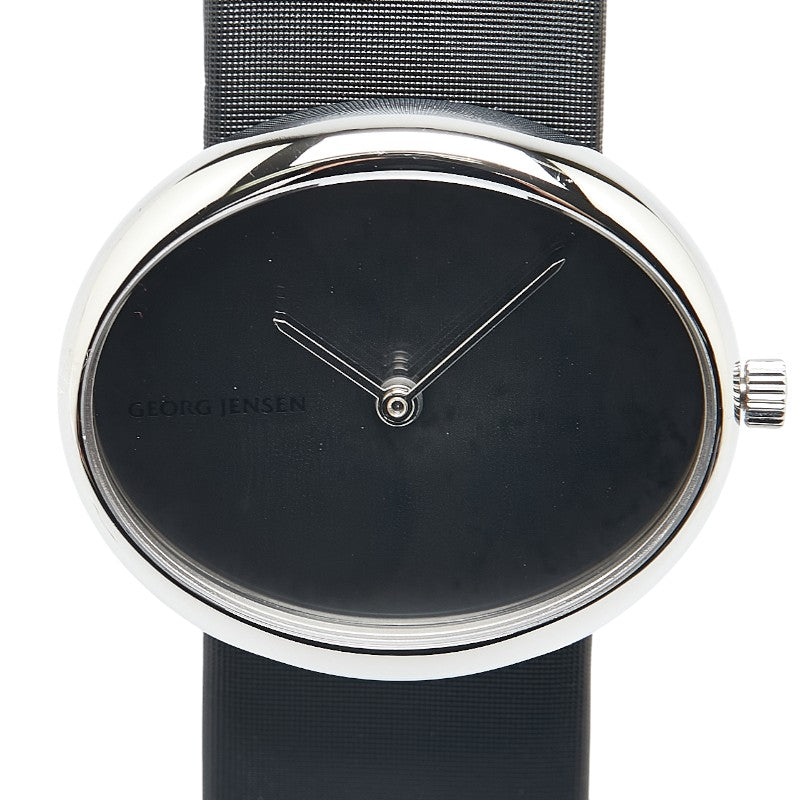 ジョージジェンセン 323 ヴィヴィアンナ 腕時計 クオーツ シルバー文字盤 ステンレススチール レディース Georg Jensen 【中古】