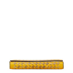 ボッテガヴェネタ イントレチャート 長財布 イエロー レザー パイソン レディース BOTTEGAVENETA 【中古】