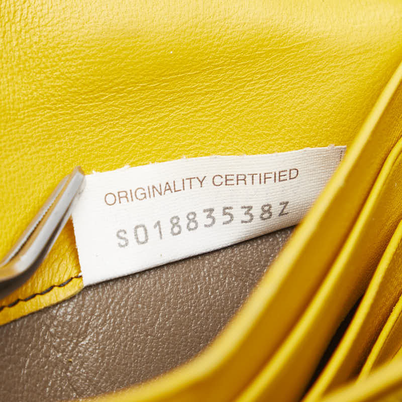 ボッテガヴェネタ イントレチャート 長財布 イエロー レザー パイソン レディース BOTTEGAVENETA 【中古】