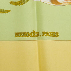 エルメス カレ90 H de LINARES リナレス スカーフ イエロー マルチカラー シルク レディース HERMES 【中古】