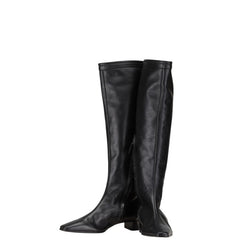 エルメス ロゴ ブーツ サイズ：35 ブラック レザー レディース HERMES 【中古】