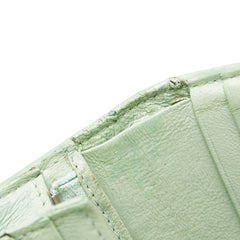 バレンシアガ クロコ型押し 二つ折り財布 655624 ミントグリーン レザー レディース BALENCIAGA 【中古】