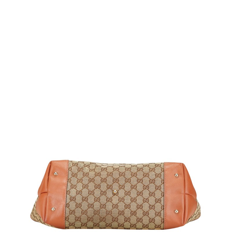 グッチ GGキャンバス ハートビット トートバッグ ショルダーバッグ 269956 ベージュ ブラウン キャンバス レザー レディース GUCCI 【中古】