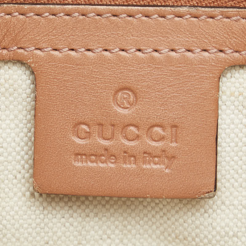 グッチ GGキャンバス ハートビット トートバッグ ショルダーバッグ 269956 ベージュ ブラウン キャンバス レザー レディース GUCCI 【中古】