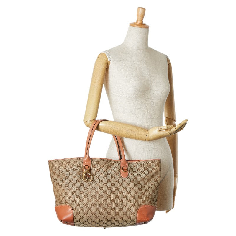 グッチ GGキャンバス ハートビット トートバッグ ショルダーバッグ 269956 ベージュ ブラウン キャンバス レザー レディース GUCCI 【中古】