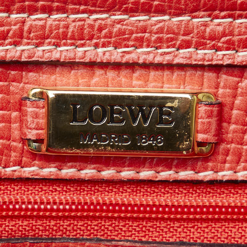 ロエベ トートバッグ レッド レザー レディース LOEWE 【中古】