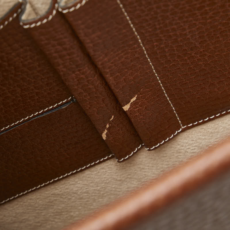 ロエベ アナグラム 斜め掛け ショルダーバッグ ブラウン レザー レディース LOEWE 【中古】
