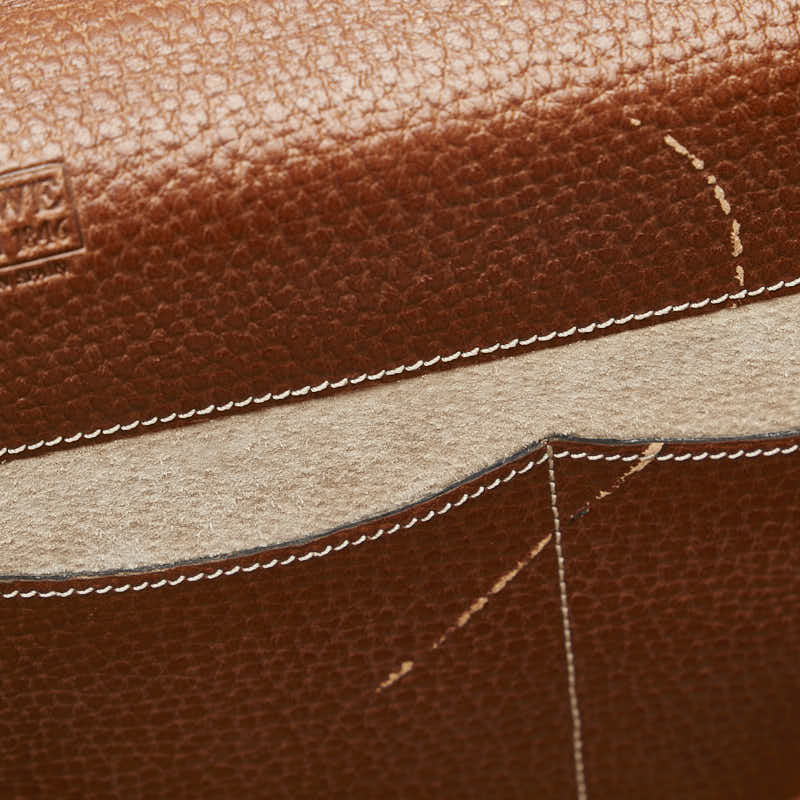 ロエベ アナグラム 斜め掛け ショルダーバッグ ブラウン レザー レディース LOEWE 【中古】