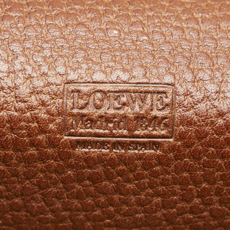 ロエベ アナグラム 斜め掛け ショルダーバッグ ブラウン レザー レディース LOEWE 【中古】