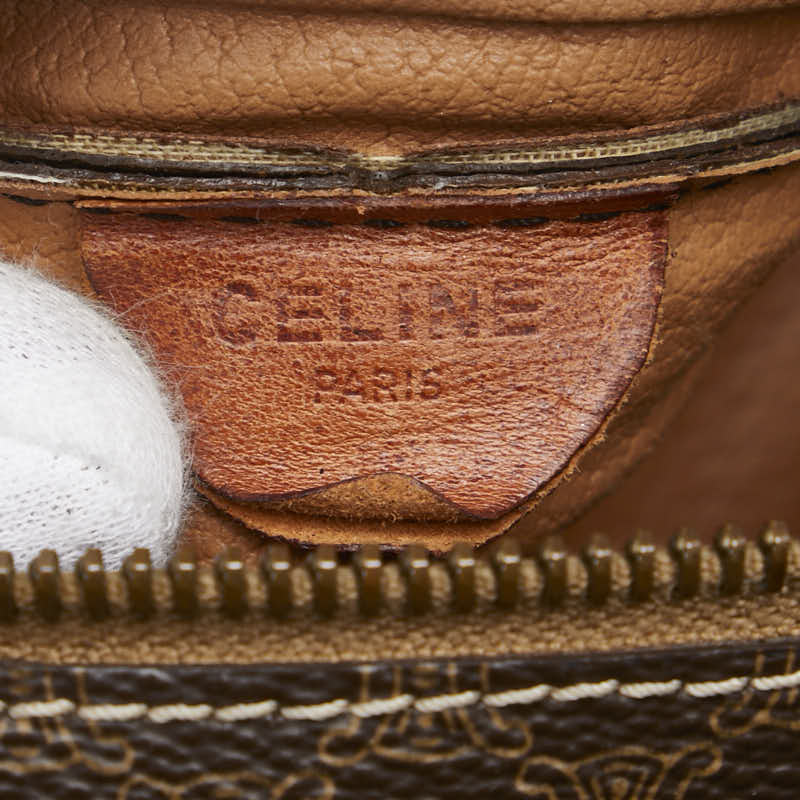 セリーヌ マカダム ウエストバッグ ボディバッグ ブラウン PVC レザー レディース CELINE 【中古】