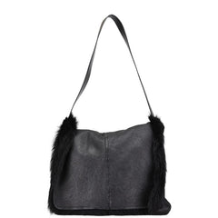 グッチ リバーシブル ワンショルダーバッグ 001 1038 1936 ブラック ミンク レザー レディース GUCCI 【中古】