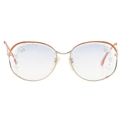 サンローラン フラワー 花 モチーフ サングラス オレンジ ブルー プラスチック レディース SAINT LAURENT 【中古】