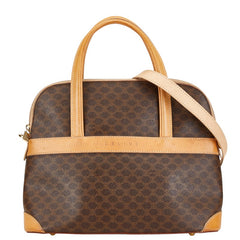 セリーヌ マカダム ハンドバッグ ショルダーバッグ 2WAY ブラウン PVC レザー レディース CELINE 【中古】