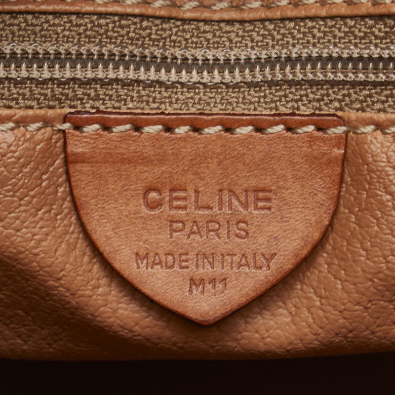 セリーヌ マカダム 斜め掛け ショルダーバッグ ブラウン PVC レザー レディース CELINE 【中古】