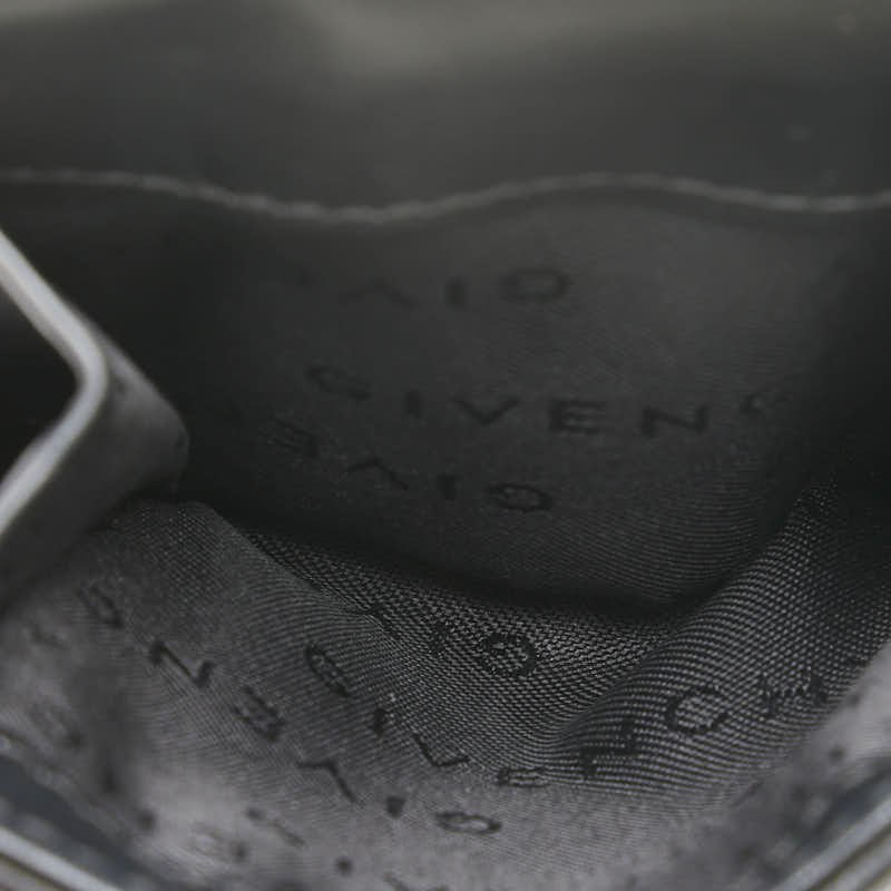 ジバンシー ロゴ 二つ折り財布 Wホック コンパクト 財布 ブラック ゴールド キャンバス レザー レディース Givenchy 【中古】