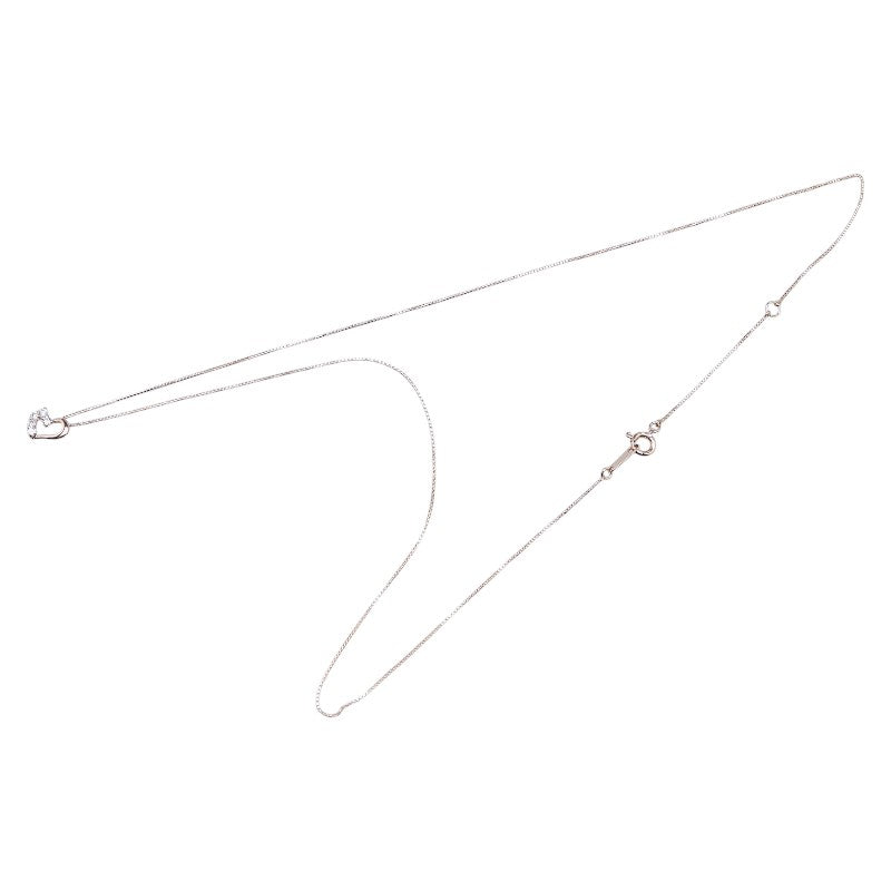 K10PG ピンクゴールド ダイヤ0.10ct ハート モチーフ ペンダントネックレス レディース 【中古】