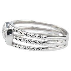 ポンテヴェキオ K18WG ホワイトゴールド ダイヤ0.10ct リボン モチーフ リング 指輪 レディース Ponte Vecchio 13号 【中古】