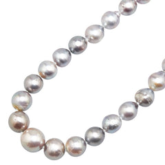 スターリングシルバー 黒蝶真珠10～14mm ネックレス レディース 【中古】