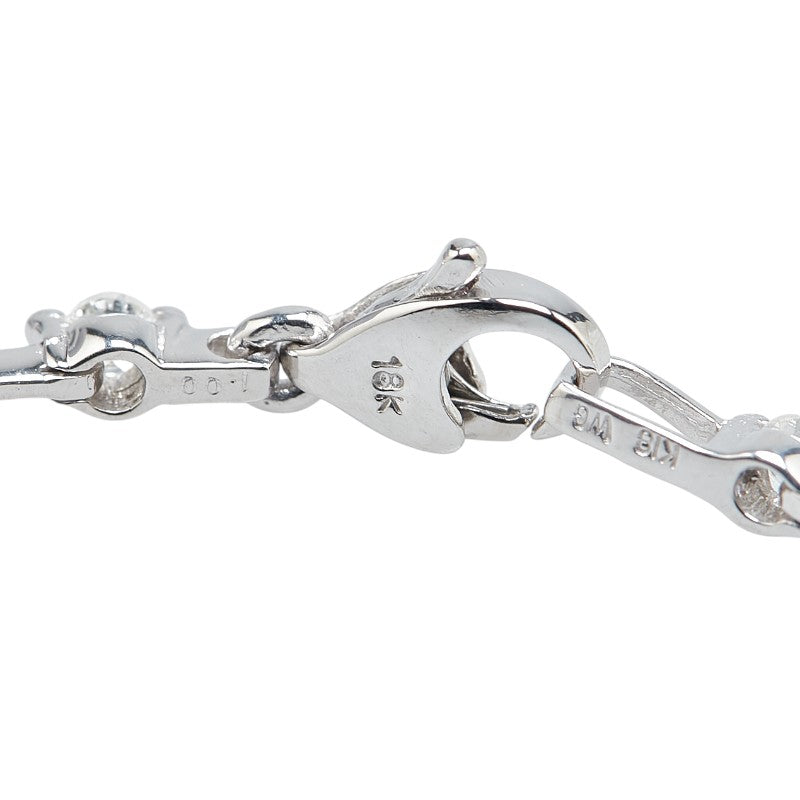 K18WG ホワイトゴールド ダイヤ1.00ct ブレスレット レディース 【中古】