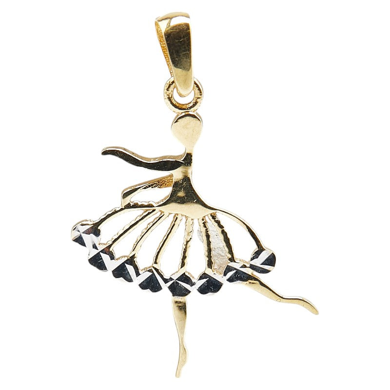 K18YG イエローゴールド バレリーナ モチーフ ペンダントトップ レディース 【中古】