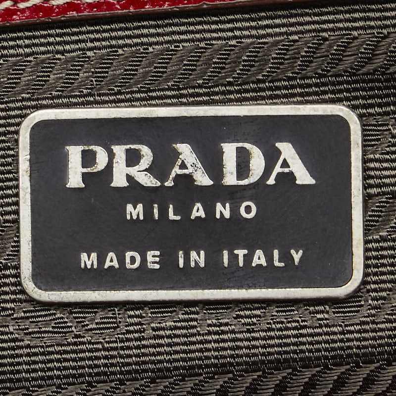 プラダ ハンドバッグ ビジネスバッグ V00463 レッド レザー レディース PRADA 【中古】