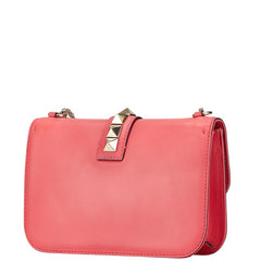 ヴァレンチノ ロックスタッズ チェーン ショルダーバッグ ピンク レザー レディース Valentino 【中古】