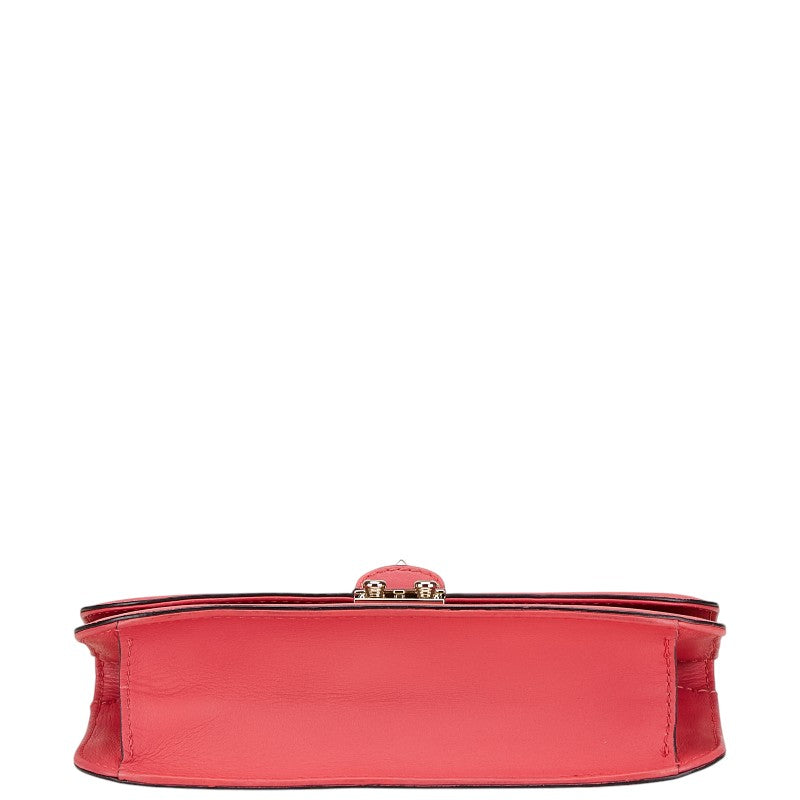 ヴァレンチノ ロックスタッズ チェーン ショルダーバッグ ピンク レザー レディース Valentino 【中古】