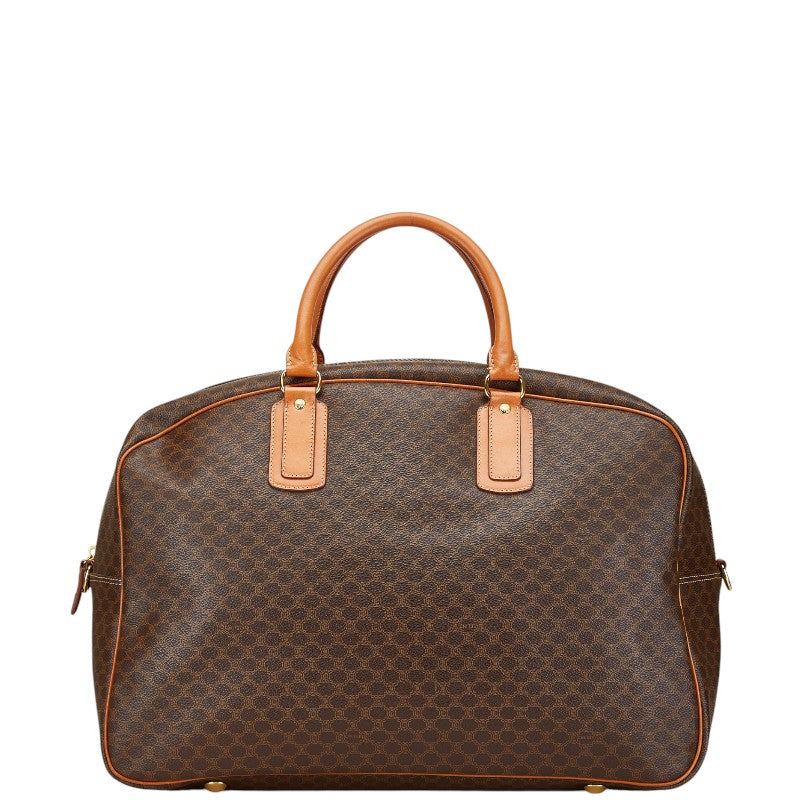 セリーヌ マカダム ボストンバッグ ブラウン PVC レザー レディース CELINE 【中古】