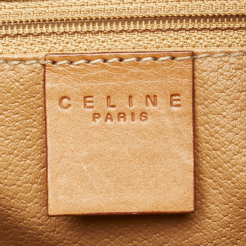 セリーヌ マカダム ボストンバッグ ブラウン PVC レザー レディース CELINE 【中古】