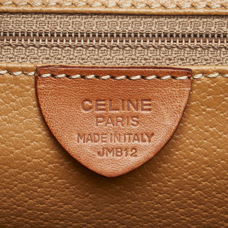 セリーヌ マカダム ハンドバッグ ショルダーバッグ ブラウン PVC レザー レディース CELINE 【中古】