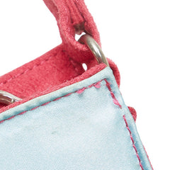 サルヴァトーレフェラガモ トンボ 花 フラワー ハンドバッグ ピンク マルチカラー サテン スエード レディース Salvatore Ferragamo 【中古】