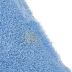 エルメス ロゴ刺繍 マフラー ブルー カシミヤ レディース HERMES 【中古】