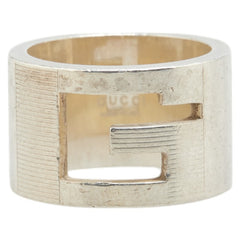 グッチ ブランデッド G リング 指輪 シルバー SV925 シルバー レディース GUCCI 【中古】