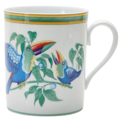 エルメス トゥカン Le jardin de Pythagore ピタゴラス マグカップ ティーカップ 2客 ホワイト マルチカラー 陶器 レディース HERMES 【中古】