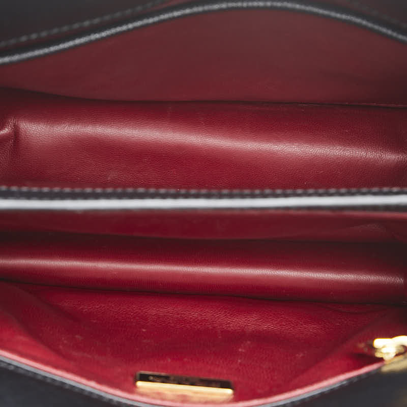 プラダ サフィアーノ 斜め掛け ショルダーバッグ ブラック ホワイト レザー レディース PRADA 【中古】