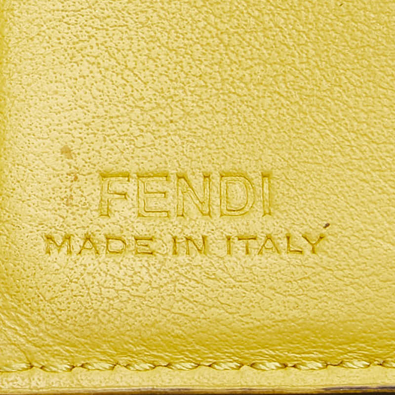 フェンディ ズッカ エフイズフェンディ 三つ折り財布 コンパクトウォレット 8M0395 シルバー レザー レディース FENDI 【中古】