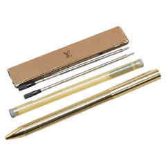 ルイ ヴィトン ロゴ ツイスト式 ボールペン ゴールド メッキ レディース LOUIS VUITTON 【中古】