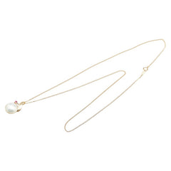 K18YG イエローゴールド マベパール約14mm ルビー ペンダントネックレス レディース 【中古】