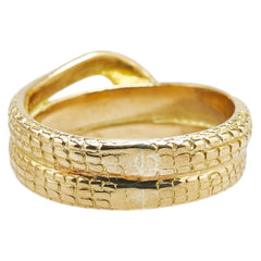 K18YG イエローゴールド ダイヤ スネーク ヘビ 蛇 モチーフ リング 指輪 レディース 7号 【中古】