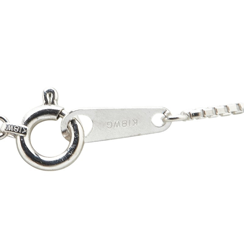 K18WG ホワイトゴールド ルビー2.30ct ダイヤ0.05ct プレート ペンダントネックレス レディース 【中古】