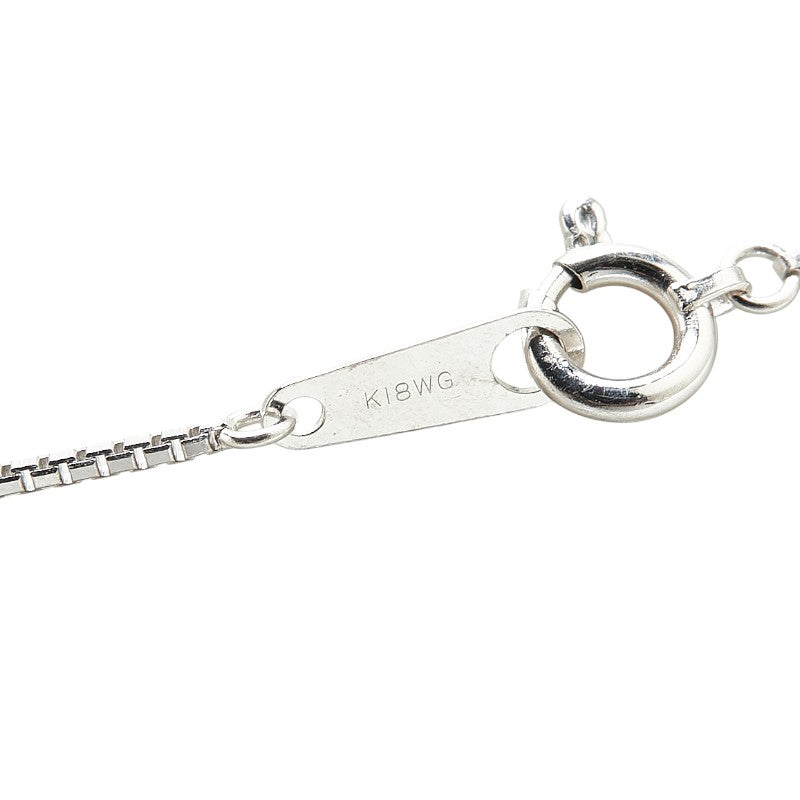 K18WG ホワイトゴールド ルビー2.30ct ダイヤ0.05ct プレート ペンダントネックレス レディース 【中古】