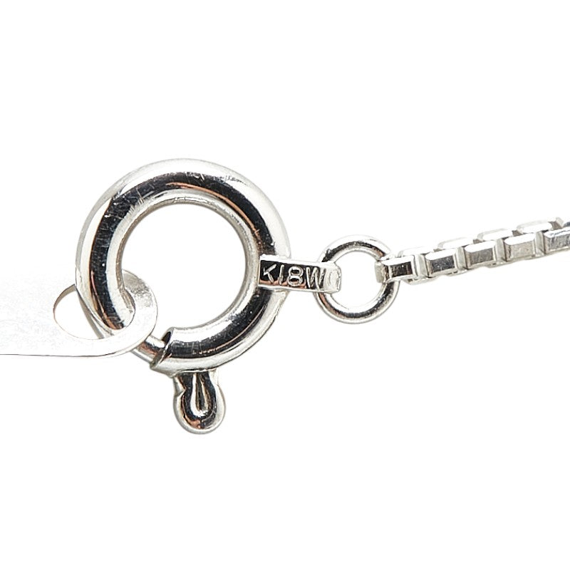 K18WG ホワイトゴールド ルビー2.30ct ダイヤ0.05ct プレート ペンダントネックレス レディース 【中古】