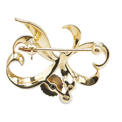 ミキモト K18YG イエローゴールド パール3.6～4mm リボン モチーフ ブローチ レディース MIKIMOTO 【中古】