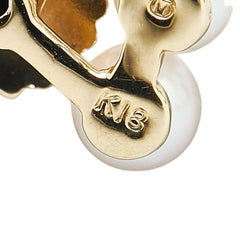 ミキモト K18YG イエローゴールド パール3.6～4mm リボン モチーフ ブローチ レディース MIKIMOTO 【中古】