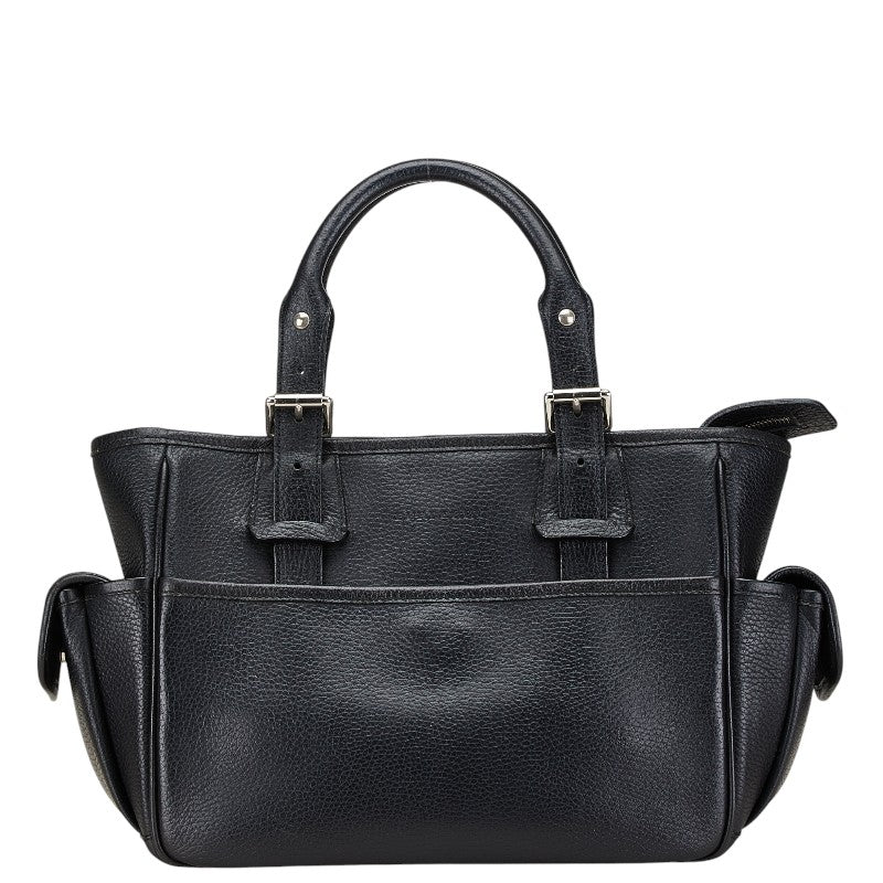 バーバリー ノバチェック ハンドバッグ ブラック レザー レディース BURBERRY 【中古】