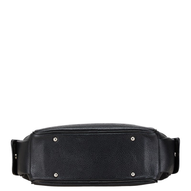 バーバリー ノバチェック ハンドバッグ ブラック レザー レディース BURBERRY 【中古】
