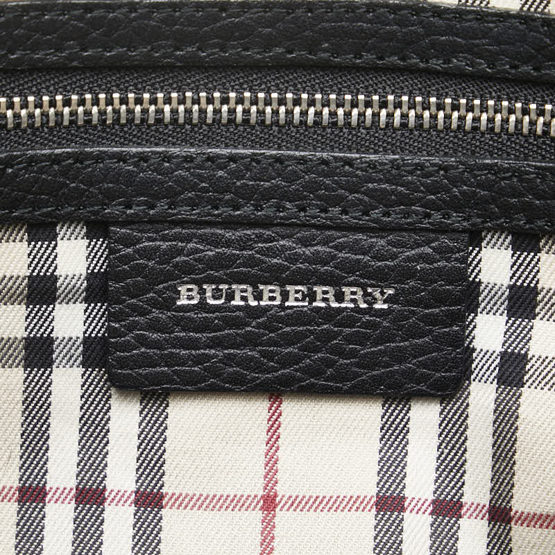 バーバリー ノバチェック ハンドバッグ ブラック レザー レディース BURBERRY 【中古】