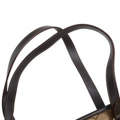 コーチ シグネチャー ハンドバッグ トートバッグ F58282 ブラウン キャンバス レザー レディース COACH 【中古】