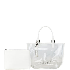 フォクシー ハンドバッグ ホワイト クリア ビニール レザー レディース FOXEY 【中古】