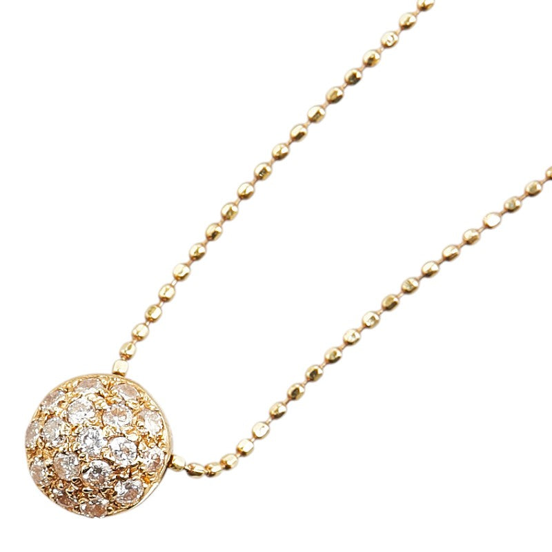 K18YG イエローゴールド ダイヤ0.25ct ペンダントネックレス レディース 【中古】
